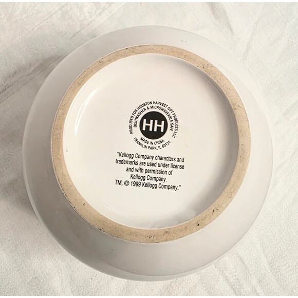 Kellogg's Raisin Bran Cereal Bowl Ceramic 1999 Houston Harvest Gift Products - Picture 3 of 5